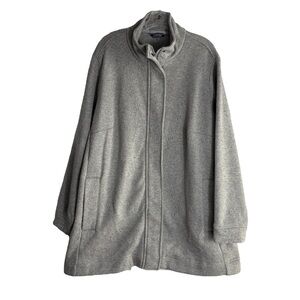 LANDS’ END Zip Up Jacket Coat in Gray Heather Size 2X -- LAGENLOOK STYLE